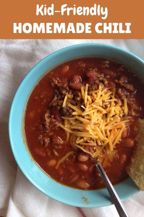 No Onion Chili Recipe, Blw Chili Recipe, Chili For Picky Eaters, Toddler Chili Recipe, Kids Chili Recipe, Fall Crockpot Recipes Kid Friendly, Chili Recipe For Kids, Kid Friendly Chili Recipe, Kid Friendly Chili