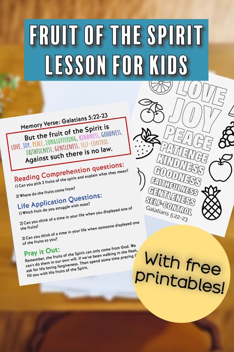 In this blog post, I’ll share how we go about discussing and teaching the Fruit of the Spirit to our kids. You’ll also find free Fruit of the Spirit printables included that you can print and enjoy during your Fruit of the Spirit lesson for kids. A Fruit of the Spirit worksheet and coloring page. Homeschool Topics, Kids Church Activities, Christian Homeschool Curriculum, Spirit Game, Teaching Crafts, The Fruit Of The Spirit, Bible Study For Kids, Printables Free Kids, Free Fruit