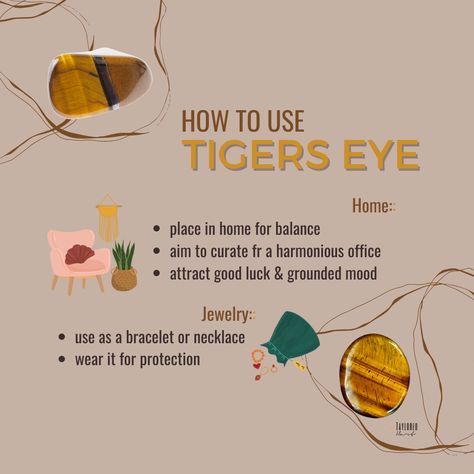 Crystals are natural, transformational tools that can assist us with positive frequencies in our homes and bodies. Tigers Eye is a great crystal to utilize when you're meditating, it promotes balance, clears negative energies and clears the root chakra. ⁠ ⁠ Subscribe on the website for more Journaling Content.⁠ •⁠ •⁠ •⁠ #affirmations #findyourpeace #protectyourpeace #spiritual #spirituality #awakening #crystals #energy #healing #mindfulness #safespace #crystalhealing #healingcrystals #tigerseye Tiger Eye Crystal Affirmation, Crystals Energy, Magickal Herbs, Mood Jewelry, Crystal Vibes, Clear Negative Energy, Tiger Eye Crystal, Tigers Eye Gemstone, Root Chakra