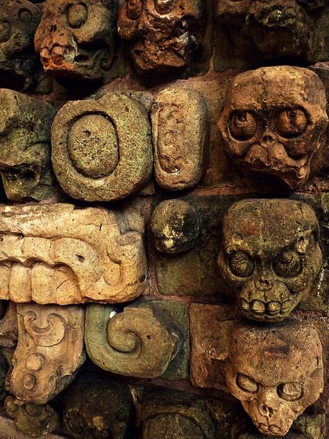 Skull carvings at Copan | Just in time for Halloween, these … | Flickr Mayan Skull, Mayan History, Maya Civilization, Maya Art, Mayan Art, Mayan Culture, Ancient Mayan, Aztec Art, Ancient Mysteries