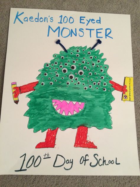 100 Eyed Monster - 100th Day of School 100 Days Of School Bubble Gum Machine, Eye Survived 100 Days Of School Kids, 100 Days Of School Gumball Machine, 100 Eyes Monster 100th Day, Eyeball Monster, 100 Days Of School Ideas, 100 Day Of School Collection, 100 Days School, 100th Day Of School