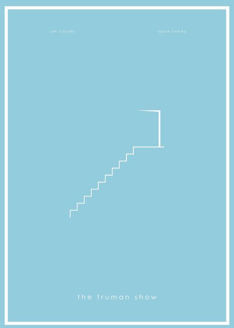 #9 The Truman Show - Minimalistic Movie Poster created by JohnnyBackseatDesign The Truman Show Minimalist Poster, Minimal Movie Tattoo, Truman Show Tattoo Minimalist, The Truman Show Wallpaper, Truman Show Wallpaper, Truman Show Tattoo, The Truman Show, Movie Tattoos, Manga Tattoo