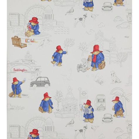 Inspired by the original Peggy Fortnum illustrations, our loveable character has a day out in London to visit all the sights. Nursery wallpaper. Children’s wallpaper. If you would like us to calculate how much of this wallpaper to order then please let us know the wall width and height and we will calculate the number of rolls. - Sample Paddington Wallpaper, London Paddington, Jane Churchill, Days Out In London, Bear Nursery Decor, Fairy Wallpaper, Nina Campbell, Wallpaper Companies, Handmade Cushion Covers