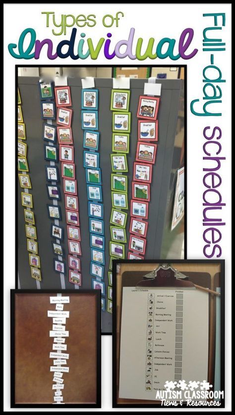 Pictures of individual visual schedules including picture schedules, written… Student Visual Schedule, Visual Schedules Special Education, Special Education Visual Schedule, Visual Schedule Preschool, Communication Boards, Tot Trays, Picture Schedule, Asd Classroom, Life Skills Curriculum