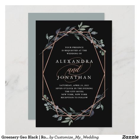 Black Rose Gold Wedding, Rose Gold Wedding Invitation, Wedding Invitations Australia, Dark Wedding Theme, Rose Gold Wedding Invitations, Gold Wedding Invitation, Gold Foil Wedding Invitations, Sage Wedding, Gold Foil Wedding