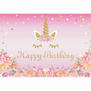 Birthday Theme Background, Unicorn Birthday Theme, Happy Birthday Unicorn, Pink Floral Background, Unicorn Photos, Happy Birthday Wallpaper, Unicorn Party Supplies, Birthday Unicorn, Birthday Wallpaper