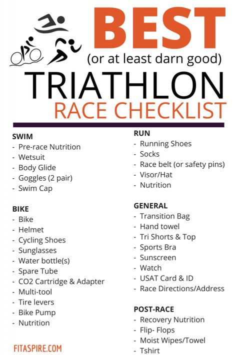 Triathlon Race Checklist Sprint Triathlon Training, Triathlon Training Program, Ironman Triathlon Training, Triathlon Training Plan, Sprint Triathlon, Triathlon Motivation, Half Ironman, Triathlon Gear, Race Training