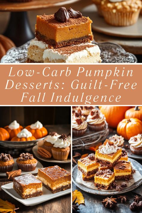 Enjoy fall desserts without the extra carbs! These low-carb pumpkin treats are both delicious and healthy, making them perfect for your fall menu. 🍁🎃 #LowCarbPumpkin #HealthyFallDesserts #PumpkinFlavors #GuiltFreeFallTreats #LowCarbDesserts Healthy Fall Desserts, Pumpkin Treats, Fall Menu, Pumpkin Desserts, Pumpkin Treat, Free Falling, Fall Treats, Pumpkin Dessert, Low Carb Desserts