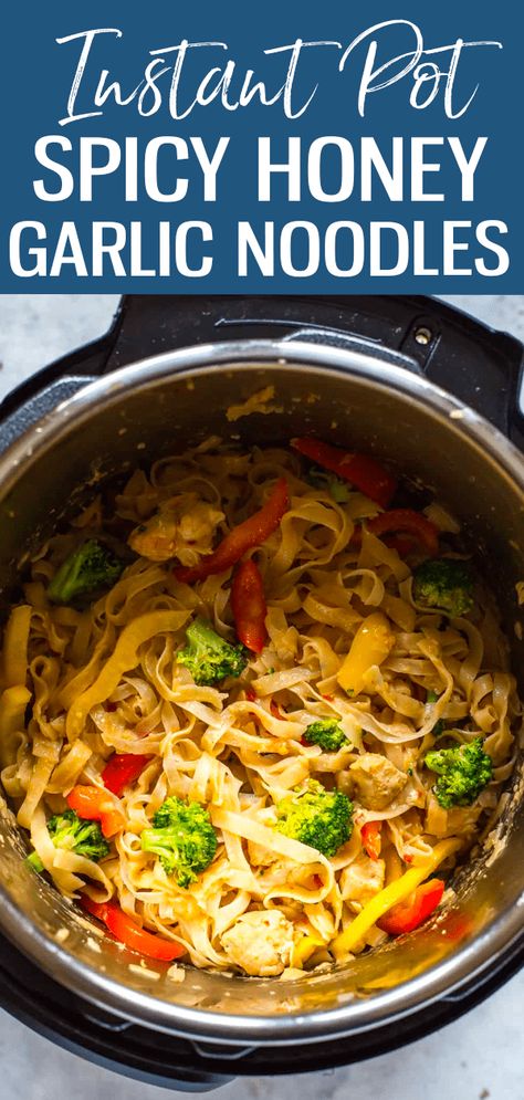 Chicken And Rice Noodles, Instant Pot Noodles, Noodles Eating, Instant Pot Chicken And Rice, Garlic Chicken Pasta, Rice Noodle Recipes, Ip Recipes, Pot Noodle, Chicken Eating