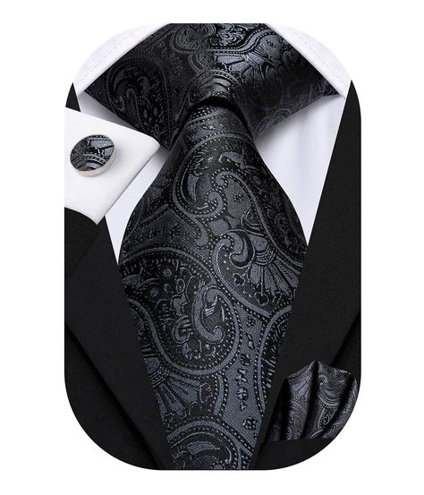 PRICES MAY VARY. Silk Including 1 pc 63inches Necktie + 1 Pocket Square + 1 pair cufflinks Necktie Length: 63 inches(160cm) Necktie Width: 3.35 inches(8.5cm) Pocket Square: 9.5inches*9.5inches(24CM*24CM) Great Service: Any unsatisfactory can be contacted and proper solution will be provided by a professional friend which specialised in ties for more than 20 years. Paisley Color, Men Tie, Formal Shirt Dress, Tie Men, Paisley Tie, Mens Tie, Tie Men's, Cufflink Set, Black Suit