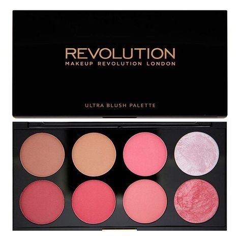 Highlighter And Contour, Makeup Revolution Palette, Blusher Palette, Highlighter Swatches, Maybelline Lash Sensational Mascara, Contouring Makeup, Makeup Revolution London, Maybelline Lash Sensational, Red Blush