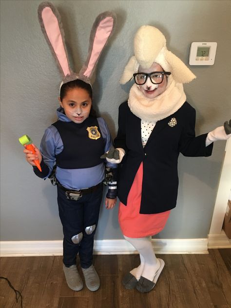 Zootopia Zootopia Costume Family, Nick Wild And Judy Hopps Costume, Zootropolis Judy And Nick Costume, Officer Hops Costume Zootopia, Officer Judy Hopps And Nick Wilde Costume, Zootopia, Disney, Halloween