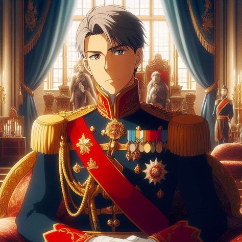 General Uniform, Royal Suit, Naval Uniform, Anime General, Ghibli Artwork, Anime Military, Japanese Manga, Studio Ghibli Art, History Art