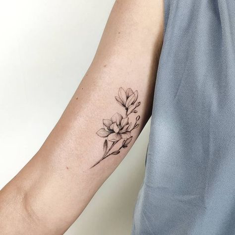 Magnolia And Daisy Tattoo, Magnolia Tattoo Minimalist, Magnolia Blossom Tattoo, Fine Line Magnolia Tattoo, White Magnolia Tattoo, Southern Magnolia Tattoo, Small Magnolia Tattoo, Magnolia Tree Tattoo, Magnolia Sketch