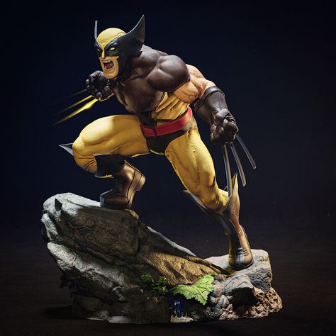 Brown Uniform, Wolverine Artwork, X-men Apocalypse, Marvel Wolverine, Marvel Statues, Character Statue, Wolverine Art, Anatomy Poses, Figure Photo