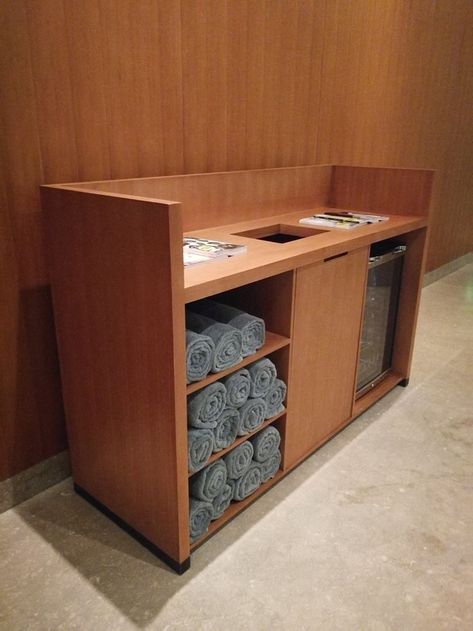 Spa Towel Storage, Hotel Pool Towel Station, Pool Towel Cabinet, Sauna Lounge Room, Gym Towel Station, Gym Cabinet, Spa Storage, Sanitation Stations, Kitchen Design Showrooms