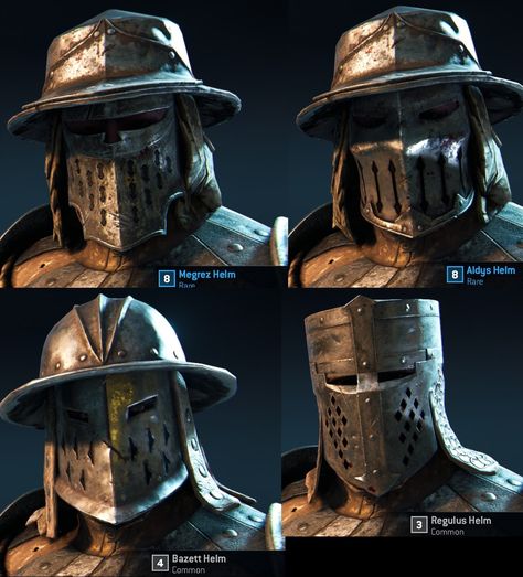 For Honor Conqueror Helmets For Honor Conqueror, Knight Helmet Design, For Honor Art, For Honor Armor, Crusader Armor, Fantasy Helmet, For Honor Characters, Armadura Cosplay, Knight Helmet