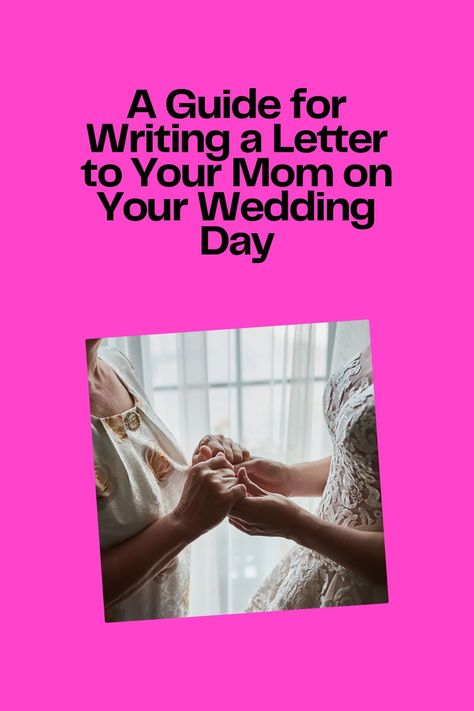 A Guide for Writing a Letter to Your Mom on Your Wedding Day Writing A Letter, Wedding Speeches, Surprise Her, Thanking Someone, Wedding Speech, Thank You Letter, Letter To Yourself, Thank You Messages, To My Mother