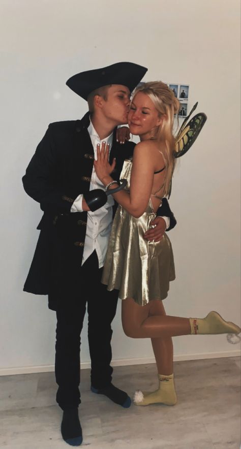 Tinker Bell And Caption Hook Costume, Tinker Bell And Captain Hook Costume, Tinkerbell Couple Costume, Captain Hook And Tinkerbell Costume, Tinkerbell And Captain Hook Costume, Peter Pan And Tinkerbell Costume, Fairy Couple Costume, Caption Hook, Hook Costume