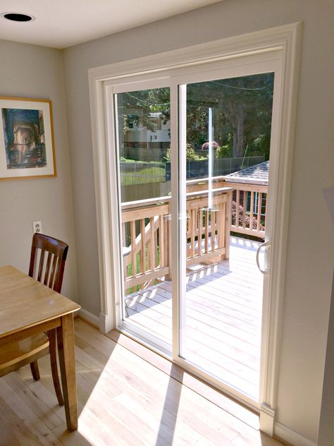 Stumped on how to transition between your baseboards and door trim? Try a plinth block! This handy tutorial will show you how. Barn Door Bifold, Molding Ideas, Plinth Blocks, Exterior Doors With Glass, Big Room, Door Molding, Interior Remodel, Sliding Patio Doors, Sliding Doors Interior