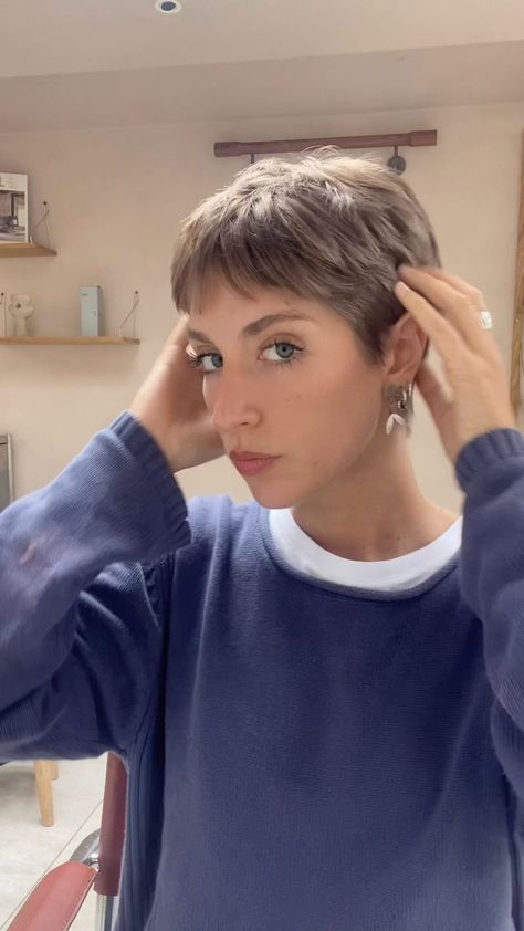 The Hair Bros on Reels | JB Eckl · Blues For Jimmy James Full Fringe Pixie Haircut, Pixie With Fringe Bangs, Pixie Cut With Fringe, Pixie Fringe, Super Thick Hair, 60’s Hair, 1 Minute Video, Different Hair Styles, The Haircut