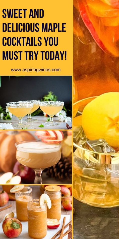 Maple Cocktails | Delicious Maple Cocktails to Sip on All Year Round | Sweet and Delicious Maple Cocktail Recipes | Must try cocktails with maple in them | Maple Syrup cocktail recipes #Maple #MapleCocktails #MapleCocktailRecipe #CocktailRecipe #Cocktails Bourbon Creme, Thanksgiving Apple Cider, Apple Cider Martini, Maple Cocktail, Thanksgiving Sangria, Pumpkin Pie Martini, Bourbon Apple Cider, Whiskey Sour Recipe, Maple Whiskey