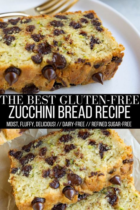 Dairy Free Zucchini Bread, Sugar Free Zucchini Bread, Gluten Free Zucchini Bread, Easy Zucchini Bread, Zucchini Bread Healthy, Chocolate Chip Zucchini Bread, Zucchini Banana Bread, Zucchini Bread Recipe, Best Gluten Free