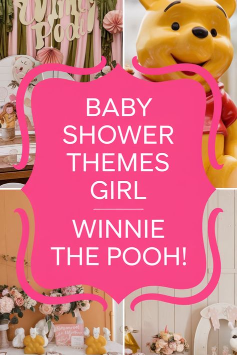 👶💕 Gather your loved ones for a baby shower themes girl Winnie the Pooh that combines girlish charm with classic Pooh whimsy. Discover a world where pink balloons meet honey pots and where each table is a page from a storybook. Make her special day sparkle with creativity, inspired by the sweetest bear in the forest. Baby Pooh Baby Shower Ideas, Winnie The Pooh Baby Shower Girl, Pink Winnie The Pooh Baby Shower Ideas, Pooh Bear Baby Shower Ideas, Pooh Baby Shower Ideas, Mini Sliders, Baby Piglets, Winnie The Pooh Honey, Honey Pots