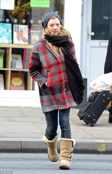 Natalie Dormer casual style Natalie Dormer Gif, No Make Up, Tartan Coat, Housing Estate, Pale Complexion, Checkered Coat, Natalie Dormer, Rpg Characters, Dress Appropriately