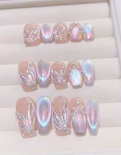 ً (@archivedlooks) on X Nail Designs Toenails, Nail Hot, Elegant Touch Nails, Purple Glitter Nails, Sea Nails, Simple Gel Nails, Mermaid Nails, Pretty Gel Nails, Really Cute Nails