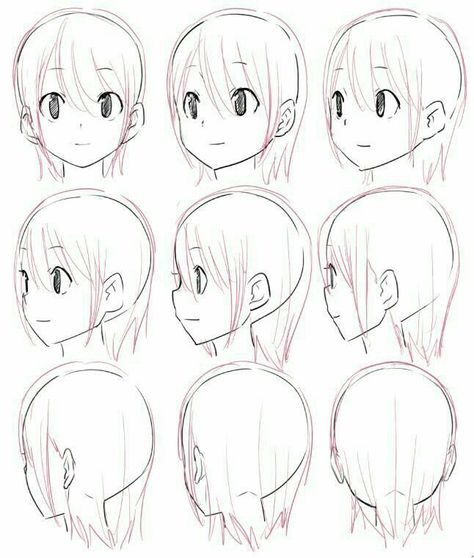 Anime Character 360 Design Reference, Head 360 Drawing, 360 Head Drawing, 360 Head Reference, Face Ideas, 얼굴 드로잉, Drawing Face, Manga Drawing Tutorials, Drawing Heads