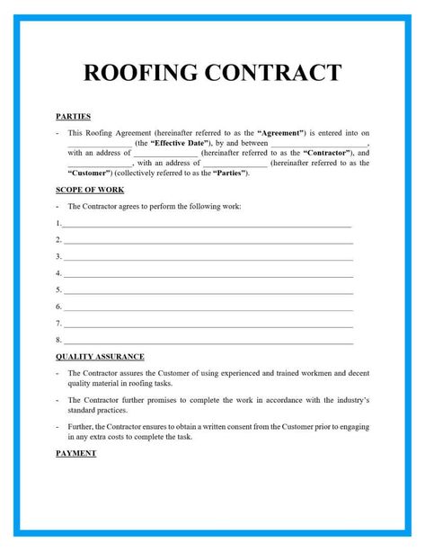 If you are in need of a roofing contract template, you have come to the right listing! This digital download will provide you with a fill-in-the-blank contract, ready to be used for your next roofing project. This template includes all of the necessary information to create a legally binding agreement, including: -A description of the work to be performed -The names and contact information of the contracting parties -The total cost of the project -The payment schedule -A section for signatures This template is easy to use and can be customized to fit your specific needs. Download now and get started on your next roofing project! Roofing Contract, Roofing Business, Roof Restoration, Payment Schedule, Roof Lines, House Deck, Roof Deck, Planning Printables, Contract Template