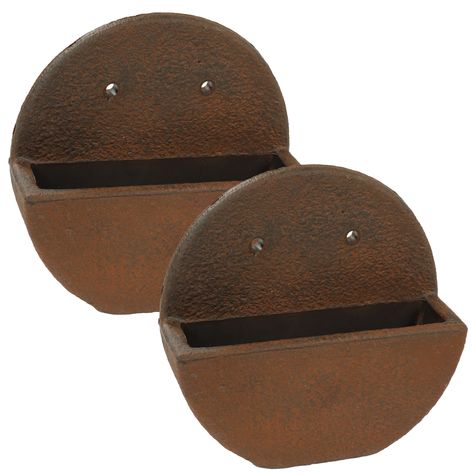 Sunnydaze Round Indoor/Outdoor Wall Planter - Dark Brown - 12" - Bed Bath & Beyond - 39493052 Entryway Sunroom, Wall Mounted Plant Holder, Sunroom Patio, Wall Planters Outdoor, Dark Brown Walls, Hanging Wall Planters, Wall Mounted Planters, Patio Wall, Flower Pots Outdoor