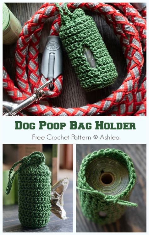 Crochet Dog Poop Bag Holder, Crochet Dog Poop Bag Holder Free Pattern, Crochet Poop Bag Holder, Poop Bag Holder Diy, Dog Poop Bag Holder Diy, Bag Holder Crochet, Crochet Bag Holder, Dog Bag Holder, Bag Holder Pattern