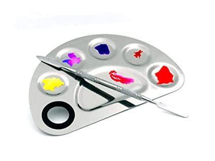 Aoshang Stainless Steel 6 Holes Makeup Palette Nail Art Polish Mixing Plate Cosmetic Artist Mixing Palette with Spatula Tool for Mixing Foundation Makeup Mixing Palette, Makeup Applicators, Nail Art Paint, Stainless Steel Texture, Lash Adhesive, Plastic Ring, Amazon Beauty Products, Clean Makeup, Gorgeous Makeup