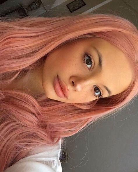 Pink Peach Hair, Rose Pink Hair, Baby Highlights, Pink Hair Dye, Good Movie, Peach Hair, Hair Color Pink, Short Hair Color, Dye My Hair