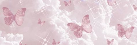 Light Pink Aesthetic Banner, Butterfly Twitter Header, Pink Banner Aesthetic, Twitter Header Girly, Twitter Header Trippy, Pretty Headers, Pink Twitter, Twitter Layout, Youtube Banner Backgrounds