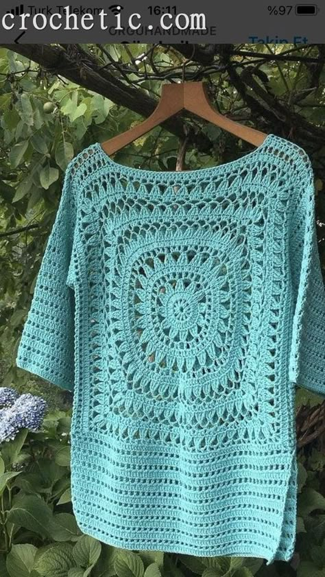 Gilet Crochet, Crochet Ladies Tops, Crochet Tops Free Patterns, Haken Baby, Crochet Jacket, Crochet Cardigan Pattern, Crochet Shirt, Crochet Diagram, Sweater Crochet Pattern