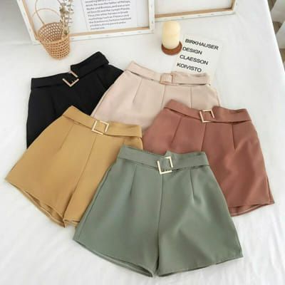 Choose some outfit and get a anime Waifu/husbando - Quiz Short Social, Celana Fashion, Korean Shorts, Shorts With Belt, Chiffon Shorts, Nylon Pants, High Waist Shorts, Shorts Women, Elastic Waist Shorts