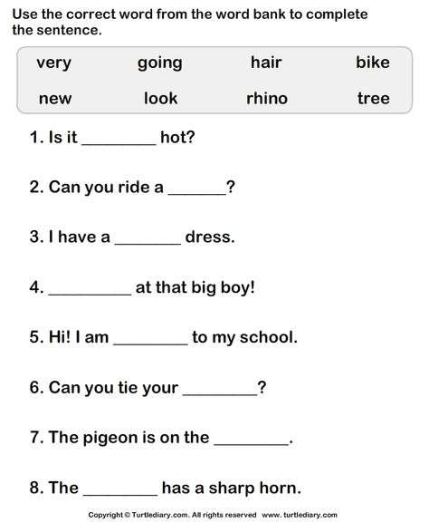 Download and print Turtle Diary's Fill in the Missing Words to Complete the Sentence worksheet. Our large collection of ela worksheets are a great study tool for all ages. Second Grade Writing Prompts, 3rd Grade Writing Prompts, Writing Sentences Worksheets, 1st Grade Reading Worksheets, Poetry Worksheets, Free Writing Prompts, Second Grade Writing, Sight Word Sentences, Word Family Worksheets