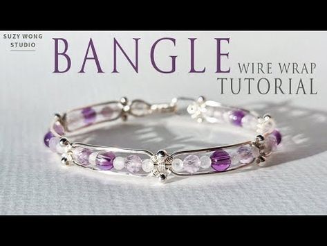 (765) Simple Bangle Tutorial | Easy Bangle | Wire Wrap Tutorial | DIY Jewelry | How to make - YouTube Wire Wrap Tutorial, Wire Weaving Tutorial, Wrap Tutorial, Weaving Tutorial, Wire Gauge, Simple Bangle, Wire Weaving, Tutorial Diy, Bracelet Tutorial