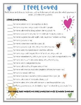 Read below and place a check next to the statements that describe what you need in order to feel loved by others!This worksheet is a fillable PDF which means that it can be clicked and typed into directly on a device. It is convenient for distance learning and telehealth services! Click here to learn more about how to use fillable PDFs.About Mylemarks!Mylemarks.com is your destination for engaging and interactive counseling resources designed exclusively for kids and teens. Family Relationship Worksheets, Relationship Therapy Activities, Adolescent Therapy Activities, Family Therapy Interventions, Relationships Worksheets, Couples Therapy Activities, Family Therapy Worksheets, Family Therapy Activities, Therapeutic Worksheets