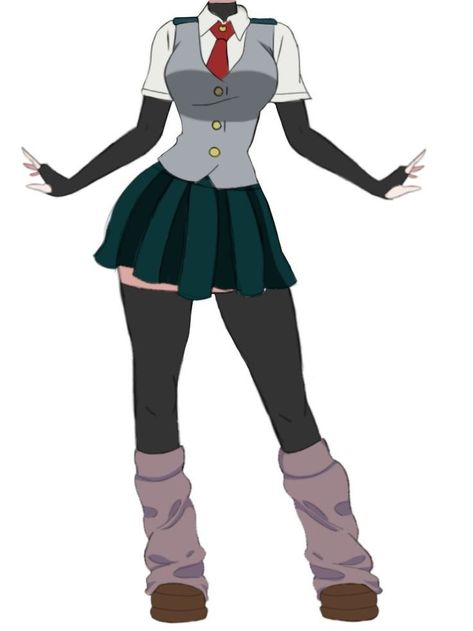 My Hero Academia Hero Outfit Ideas, Mha Student Uniform, Mha Female Uniform, Mha Outfits Ideas, Mha Base Pose Reference, Mha Outfit Ideas Hero, My Hero Academia Body Base, Mha Suit Ideas, Mha Female Oc Hero Costume