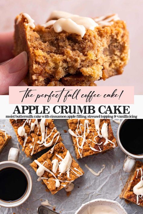 Apple Crumb Cake Recipe Apple Crumb Cake Recipe, Apple Loaf Cake, Apple Crumb Cake, Crumb Cake Muffins, Apple Loaf, Yellow Butter Cake, Brown Sugar Cakes, Apple Crumb Cakes, Cake Apple