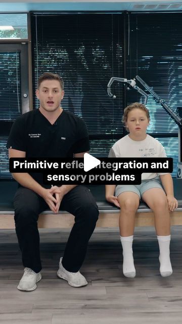 Dr. Conner Bor DC, DACNB | Childhood Brain Health on Instagram: "Not many people know that sensory problems can be linked to retained primitive reflexes.   And if a child retains their spinal gallant reflex, it can be incredibly uncomfortable. Whether it’s the fabric of their shirt, their tags, or they’re constantly fidgeting, these can be signs of a retained primitive reflex that needs integrating.   That’s why when a child comes to me with these complaints, one of the first things I think to do is test to see if they’ve retained the spinal gallant reflex.   If after testing (as shown in the video) my patient responds with a positive test, I work on integrating this reflex using the “snow angel” exercise.   Primitive reflexes can be the driving force behind multiple sensory and developmen Retained Primitive Reflexes Exercises, Primitive Reflexes Exercises, Primitive Reflexes, Developmental Delays, Positive Test, Snow Angel, Brain Development, Driving Force, Neurology