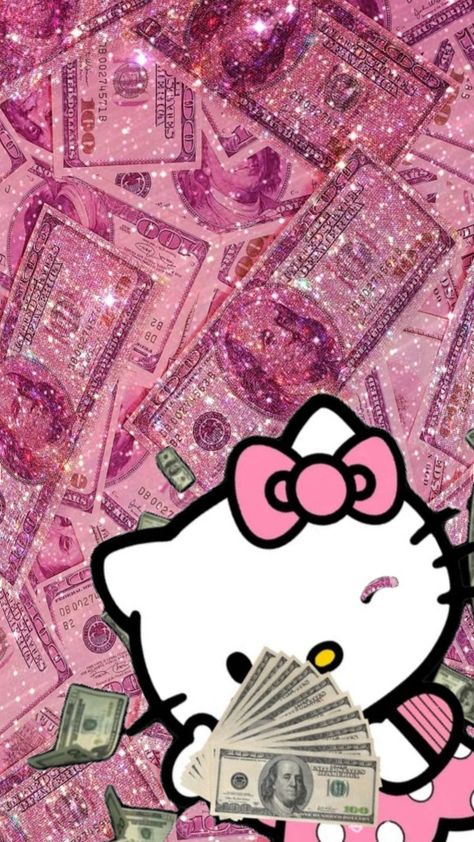 hello kitty with money Hello Kitty With Money, Red Bull Drinks, Pink Wallpaper Hello Kitty, Iphone Wallpaper Classy, Hello Kit, Kitty Drawing, Cute Tumblr Wallpaper, Hello Kitty Backgrounds, Hello Kitty Drawing