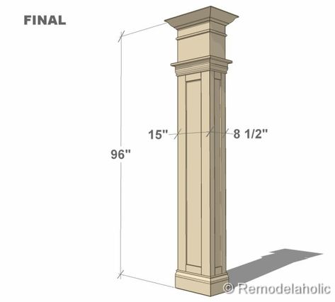 Free Interior Column Plans Interior Columns, Trim Ideas, Porch Columns, Pillar Design, Column Design, Trim Work, Custom Interior, Crown Molding, Basement Remodeling