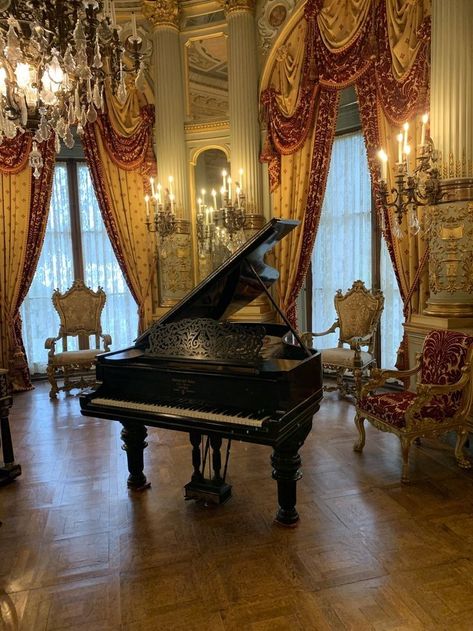 Rococo Interior, Royal Room, Castle Aesthetic, Castles Interior, Piano Room, Fantasy House, Grand Piano, Beautiful Castles, Dream House Interior