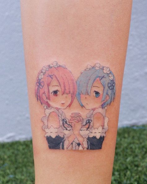 R Ram Tattoo, Ram And Rem, Cute Tats, Re Zero, Anime Tattoos, Body Modifications, Little Tattoos, Tattoo Styles, Inspirational Tattoos