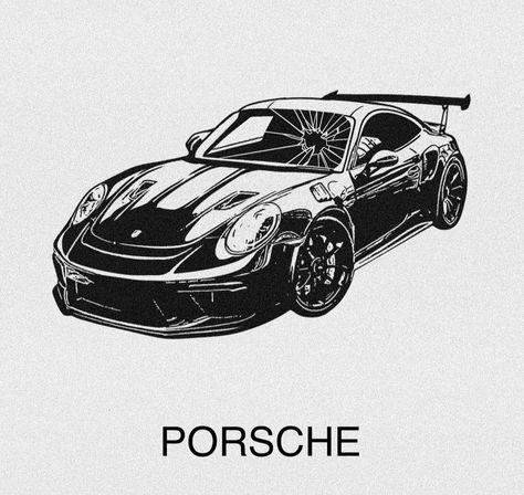 Porsche Outline, Porsche Tattoo, Anime Boy, Porsche, Print T Shirt, Cars, Tattoos, Anime, Quick Saves